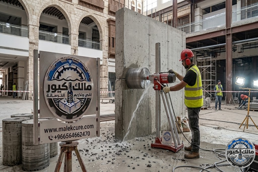 تخريم خرسانة حي البلد بالكور جدة باستخدام أحدث أجهزة الكور الدريل لفتح فتحات التكييف والكهرباء والسباكة